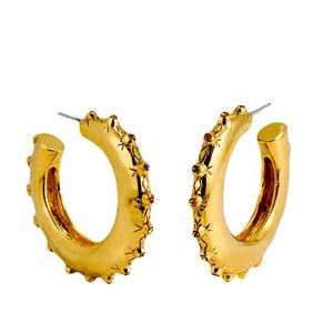 Oscar de la Renta Goldtone & Glass Crystal Hoop Earrings